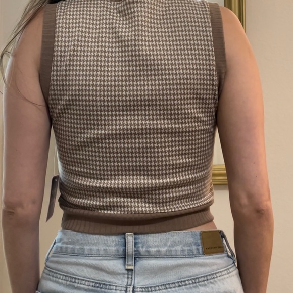 Brown and cream sweater vest- slightly cropped. - Picture 2 of 4
